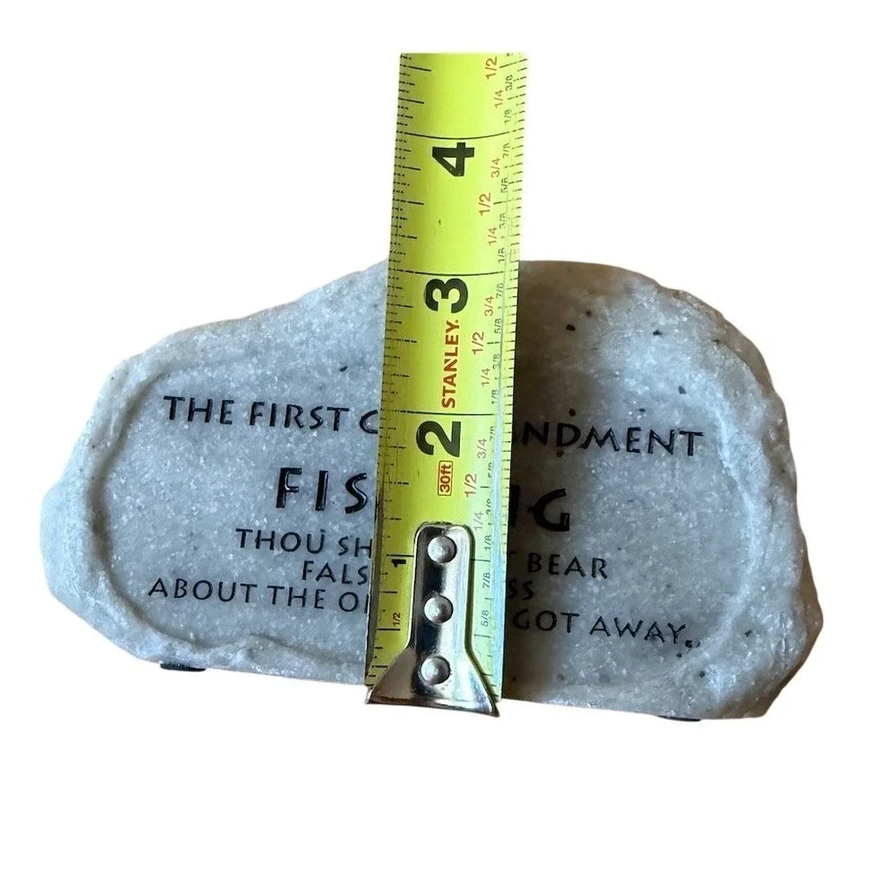 Russ Fishing Words of Wisdom Rock Plaque First Commandment‎ Humor Gray